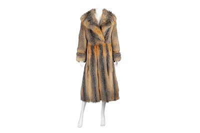 Lot 202 - Hermes by Birger Christensen Fox Fur and Suede Coat - Size 10