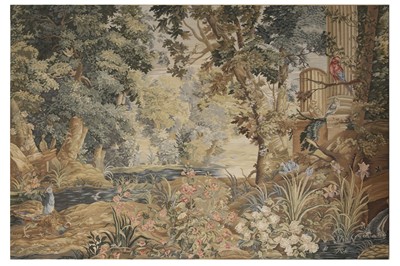 Lot 107 - A VERY LARGE 20TH CENTURY AUBUSSON STYLE VERDURE TAPESTRY PANEL