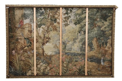 Lot 107 - A VERY LARGE 20TH CENTURY AUBUSSON STYLE VERDURE TAPESTRY PANEL