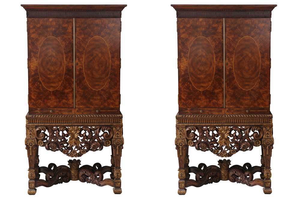 Lot 626 - A pair of Theodore Alexander Althorp Collection George III style mahogany cocktail cabinets