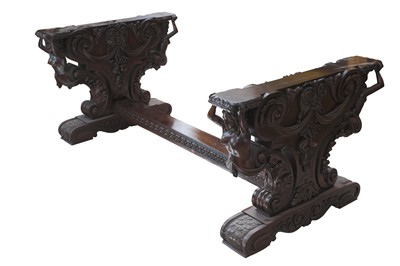 Lot 106 - A PAIR OF 20TH CENTURY CARVED TABLE SUPPORTS IN THE LATE 16TH / EARLY 17TH CENTURY STYLE