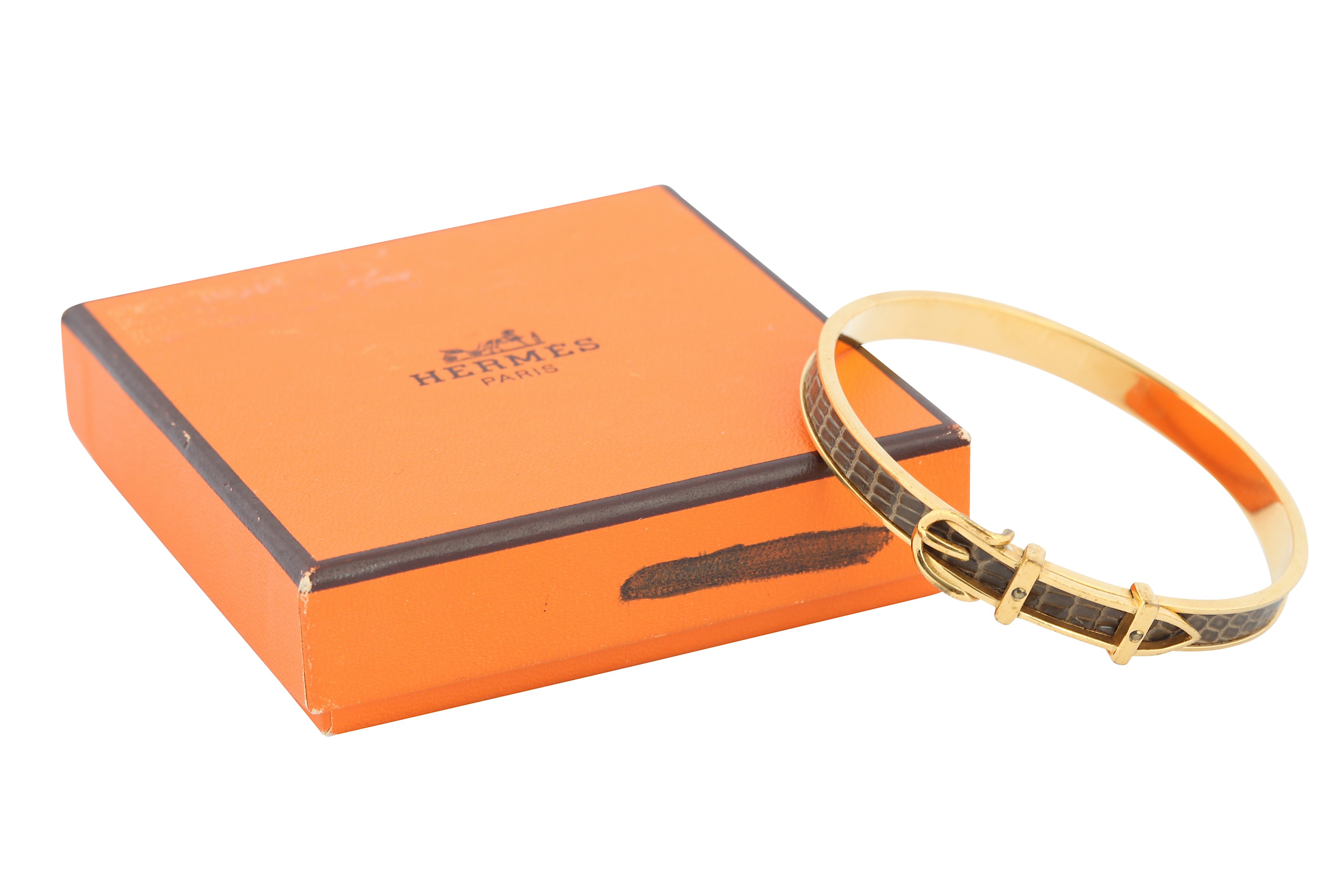 Lot 213 - Hermes Brown Belt Bangle