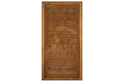 Lot 570 - An early Victorian sampler worked in coloured silks