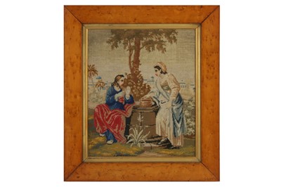 Lot 570 - An early Victorian sampler worked in coloured silks