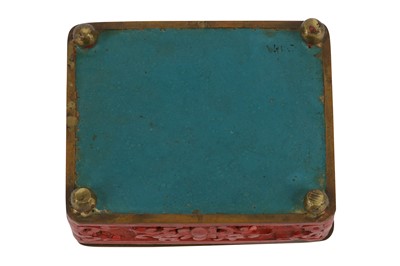 Lot 437 - A Cinnabar lacquer rectangular box