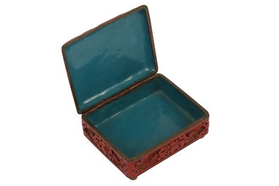 Lot 437 - A Cinnabar lacquer rectangular box