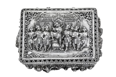 Lot 158 - A very large mid- 20th century Thai silver casket, Chiang Mai circa 1950