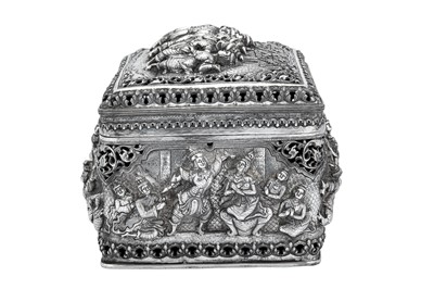 Lot 158 - A very large mid- 20th century Thai silver casket, Chiang Mai circa 1950