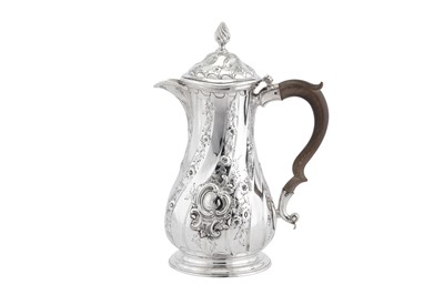 Lot 463 - A George II sterling silver coffee jug, London 1756 by Philip Garden (this mark reg. 28th April 1756)