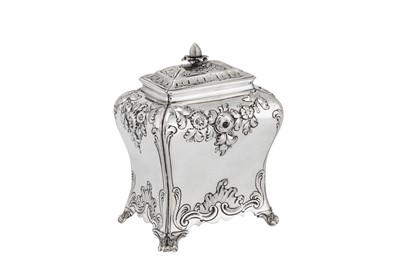 Lot 446 - An early George III sterling silver tea caddy, London 1760 by Peter Gillois (reg. 20th Nov 1754)