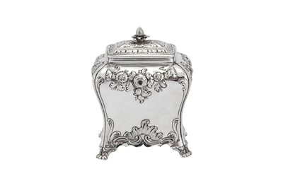 Lot 446 - An early George III sterling silver tea caddy, London 1760 by Peter Gillois (reg. 20th Nov 1754)