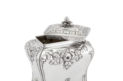 Lot 446 - An early George III sterling silver tea caddy, London 1760 by Peter Gillois (reg. 20th Nov 1754)