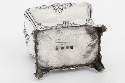 Lot 446 - An early George III sterling silver tea caddy, London 1760 by Peter Gillois (reg. 20th Nov 1754)