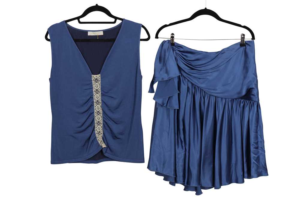 Lot 510 - Valentino Airforce Blue Skirt Set