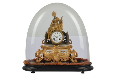 Lot 387 - A Womelsdorf Clermont two train mantel clock