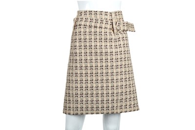 Lot 209 - Prada Gold Bow Cloquet Mini Bag and Skirt - Size 46