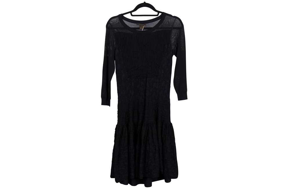 Lot 515 - Louis Vuitton Black and Blue Knitted Dress - Size L