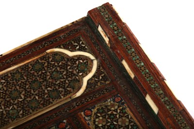 Lot 262 - λ A PORTABLE MICRO-MOSAIC KHATAMKARI BACKGAMMON BOARD