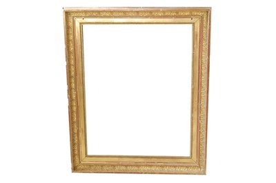 Lot 269 - A FRENCH 19TH CENTURY EMPIRE STYLE GILDED COMPOSITION FRAME