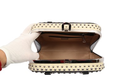 Lot 513 - Prada Two Tone Crystal Studded Pyramid Bag