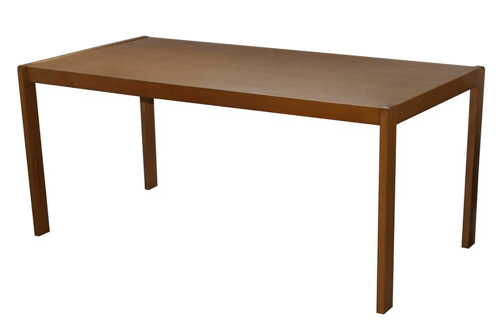 Lot 150 - HEALS: A BLONDE WOOD BEECH DESK OR TABLE, CIRCA 1974