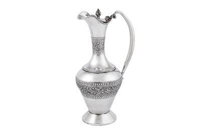 Lot 189 - A late 20th century Indian silver ewer, Bombay circa 1980