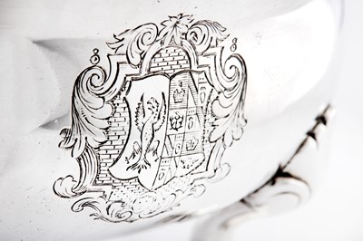 Lot 458 - A George II sterling silver sauceboat, London 1736 by John Eckfourd II (reg. 23rd June 1725)