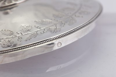 Lot 243 - A Louis XVII / early 19th century French 950 standard silver écuelle and stand, Paris 1819-38 mark of O.B. Bourgois