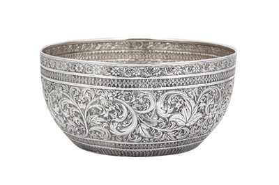 Lot 365 - A large Victorian Indian style sterling silver bowl, London 1881 by Charles Stuart Harris