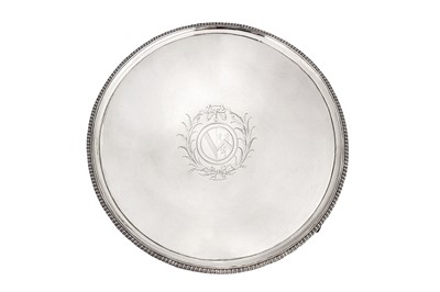 Lot 447 - A large George III sterling silver salver, London 1772 by Ebenezer Coker