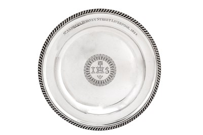 Lot 450 - Ecclesiastical - A large George IV sterling silver alms basin, London 1823 by Rebecca Emes and Edward Barnard