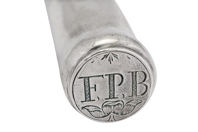 Lot 474 - A William and Mary / William III unmarked silver apple corer, circa 1690-1700