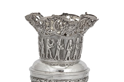 Lot 193 - An early 20th century Iranian (Persian) silver vase, Shiraz circa 1930