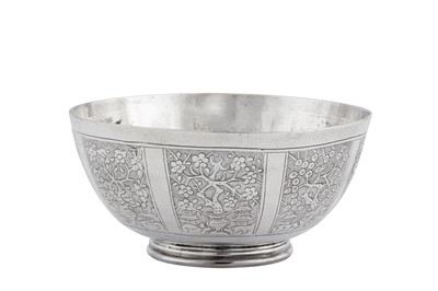 Lot 235 - A second half of the 19th century Straits Chinese unmarked silver rice bowl base, probably Malay Peninsula circa 1860