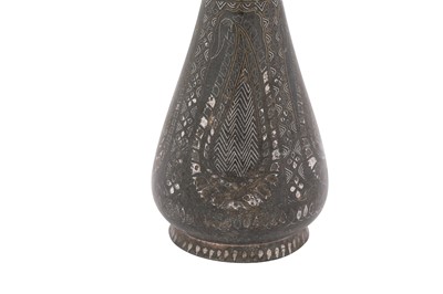 Lot 284 - A LARGE BIDRI SILVER-INLAID BOTTLE