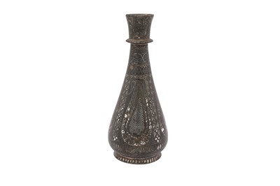 Lot 284 - A LARGE BIDRI SILVER-INLAID BOTTLE