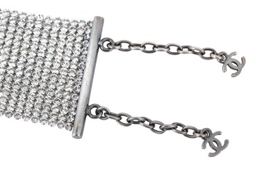 Lot 528 - Chanel Crystal Mesh Cuff Bracelet