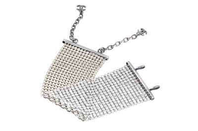 Lot 528 - Chanel Crystal Mesh Cuff Bracelet