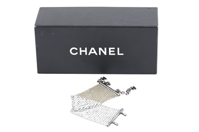 Lot 528 - Chanel Crystal Mesh Cuff Bracelet