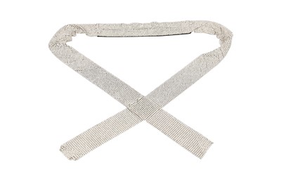 Lot 530 - Dolce & Gabbana Rhinestone Mesh Tie Belt Necklace
