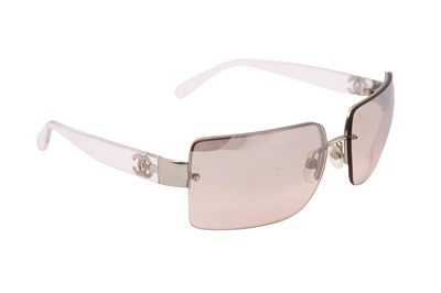 Lot 537 - Chanel Silver Ombre CC Logo Sunglasses