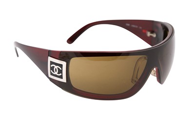 Lot 224 - Chanel Brown Shield CC Logo Sunglasses
