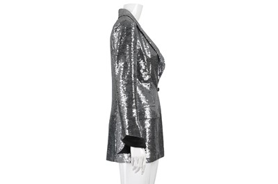 Lot 527 - Chanel Silver Sequin Blazer - Size 36