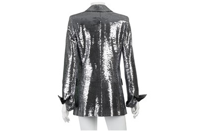 Lot 527 - Chanel Silver Sequin Blazer - Size 36