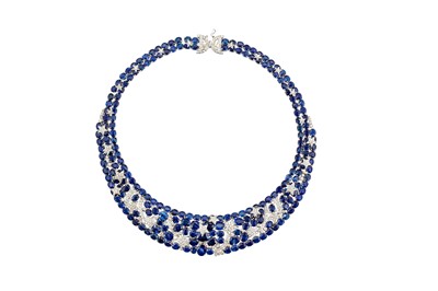 Lot 147 - A sapphire and diamond collar