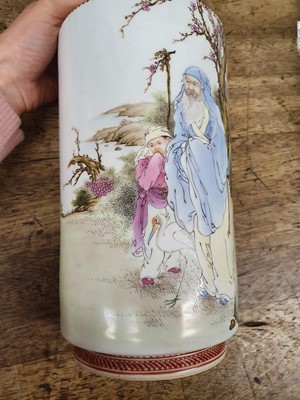 Lot 568 - A CHINESE FAMILLE ROSE 'SAGE' VASE.