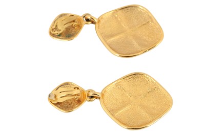 Lot 425 - Chanel Clip On Diamond Quilted Earrings