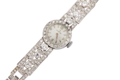 Lot 159 - A diamond cocktail watch, by Omega, circa 1930