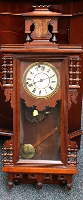 Lot 78 - An Edwardian walnut Vienna regulator with...