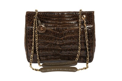 Lot 179 - Chanel Brown Alligator Shoulder Bag